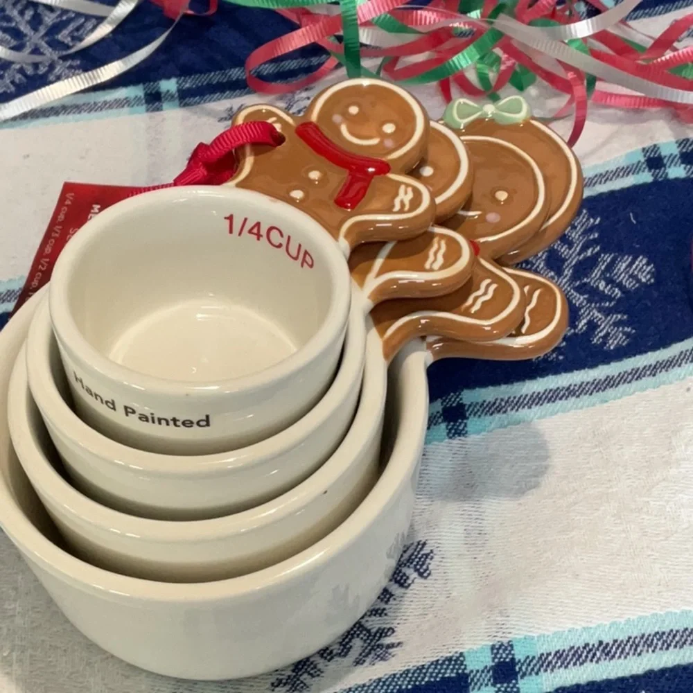 Gingerbread Man ceramic Measuring Cups. St. Nicholas Square.